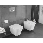 MEXEN/S - Teo Závesná WC misa Rimless Tornado vrátane sedátka s slow slim, duroplast, biela lesk 30850600T