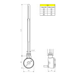 Bruckner - WICHER vykurovacia tyč s termostatom, 400 W, biela mat 600.203.4