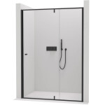 CERANO - Sprchové pivotové dvere Santini Ľ/P - 6 mm - čierna matná, transparentné sklo - 120x195 CER-428773