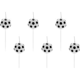 Sada sviečok futbalové lopty 6ks 2,5cm - PartyDeco