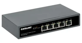 Intellinet Switch 5- Port Gigabit High PoE / 4X PoE 802.3bt / 65W / PD uplink / montáž na stenu (561808)