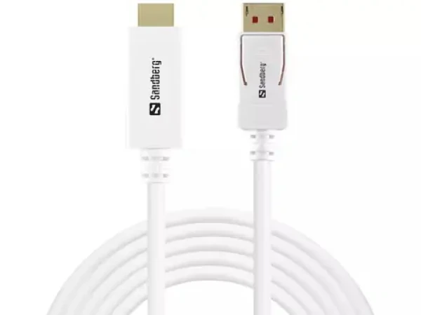 Sandberg DisplayPort 1.4-HDMI 4K60Hz 2m biela / kábel HDMI 2.0 na DP 1.4
