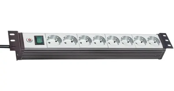 Brennenstuhl Premium Line 19" napájacia lišta čierno-šedá / Napájacia lišta / 8x zásuvka / IEC C14 / 3 m / 1,5 U (1156057018)