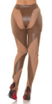 Sexy Koucla faux leather pants with Mesh inserts brown XL