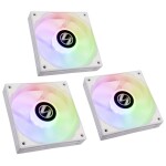 Lian Li ST120 RGB PWM biela (3ks) + kontrolér / 3x120 mm ARGB / 32 dB @ 800-1900 RPM / 69.17 CFM / 4-pin (ST120-3W)