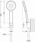 MEXEN/S - Alfa R40 Set umývadlovej a vaňovej batérie s príslušenstvom, čierna 745713R40-70