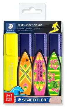 Staedtler Textsurfer Classic / Zvýrazňovač / sada 4 ks (3+1) / mix farieb / šírka stopy 1-5 mm (364 SWP4P)