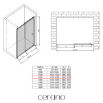 CERANO - Sprchové posuvné dvere Varone POINT Ľ/P - 6 mm - čierna matná, grafitové sklo - 120x195 CER-429532