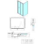 POLYSAN - EASY BLACK sprchové dvere skladacie 800, číre sklo EL1980B