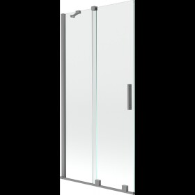 MEXEN/S - Velár dvojkrídlová posuvná vaňová zástena 90 x 150, transparent, grafit metal 896-090-000-01-95