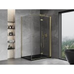 MEXEN/S - Mist-F sprchovací kút skladacie dvere pravá 100 x 85, transparent, zlato 8A6T-100-085-50-00-P