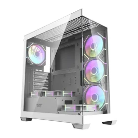 DarkFlash DS900 biela / ATX / 7x 120 mm / 1x USB-A / 1x USB-C / priehľadná bočnica / bez zdroja (DS900 White + fans)