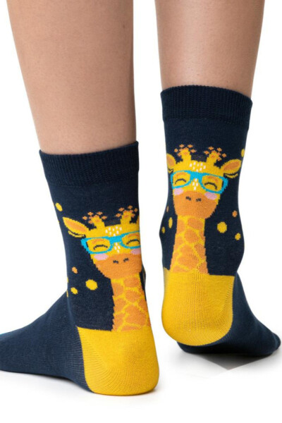 Dámske vzorované ponožky 099 tmavě modrá 38-40