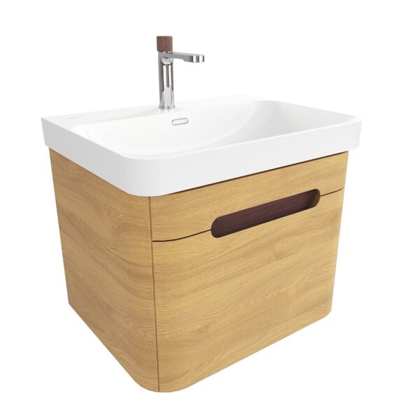 Kúpeľňová skrinka s umývadlom SAT Fusion 57,5x43x45 cm dub medový mat SATFUSION60DMUBA SATFUSION60DMUBA
