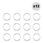 Spirella RINGO SMALL sada 12 ks krúžkov na sprchové závesy karáčovaný kov / priemer 4 cm (7610583205896)