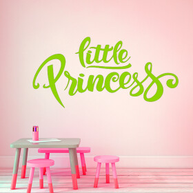 Veselá Stena Samolepka Nápis Little princess Farba: zelená, Veľkosť: 80 x 43 cm