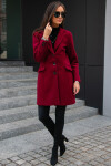 Dámsky kabát PLA0012 Bordeaux - Roco Fashion 46 bordó