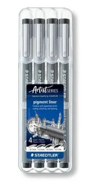 Staedtler Pigment Liner 308 / Liner / 0,1 mm / čierny / 4 ks (308 WP4)