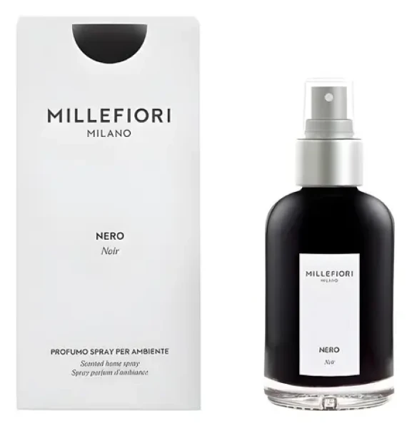 Millefiori NERO čierna / Bytová vôňa / sprej / 100 ml / drevité a korenené (77SRNR)