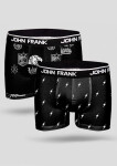 Pánske boxerky John Frank 2PACK černá