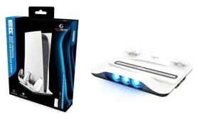 EgoGear SCC5 biela / Nabíjacia a chladiaca stanica / PS5 a ovládač / LED indikácia / 2x USB (SCC5-P5-WH)