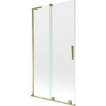 MEXEN/S - Velar L dvojkrídlová posuvná vaňová zástena 100 x 150, transparent, zlatá 896-100-003-01-50