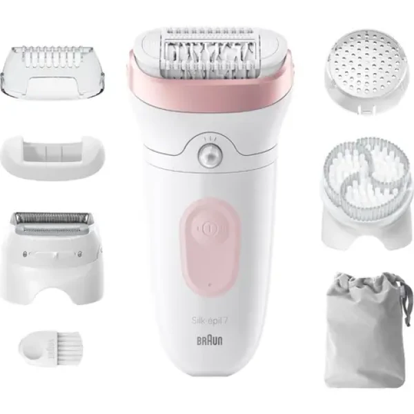 Braun Silk-épil 7-060 biela / Epilátor / WetDry / bezdrôtový / MicroGrip (7500435225106)
