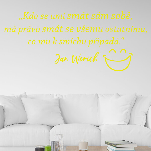 Veselá Stena Samolepka Slogan Jana Wericha Farba: žlutá, Veľkosť: 80 x 34 cm