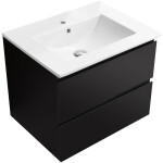 CERANO - Kúpeľňová skrinka Carole - čierna matná + keramické umývadlo Todo - biela lesklá - 71x50x46,5 CER-8050BD82994