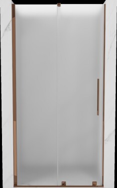 MEXEN/S - Velár posuvné sprchové dvere 100, dekor, ružové zlato 871-100-000-31-60