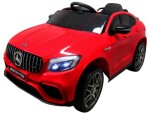 Mamido Elektrické autíčko Mercedes GLC63s s pohonom 4x4 vo výraznej červenej farbe a koži