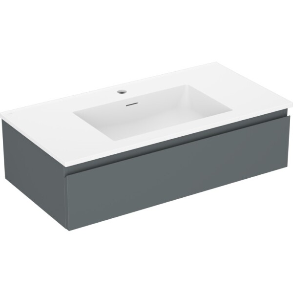 MEXEN/S - Orio kúpeľňová skrinka 90 cm s umývadlom Otis, 1 šuplík, grafit mat/biela mat 91A10-09023-1-BF66-W18M01