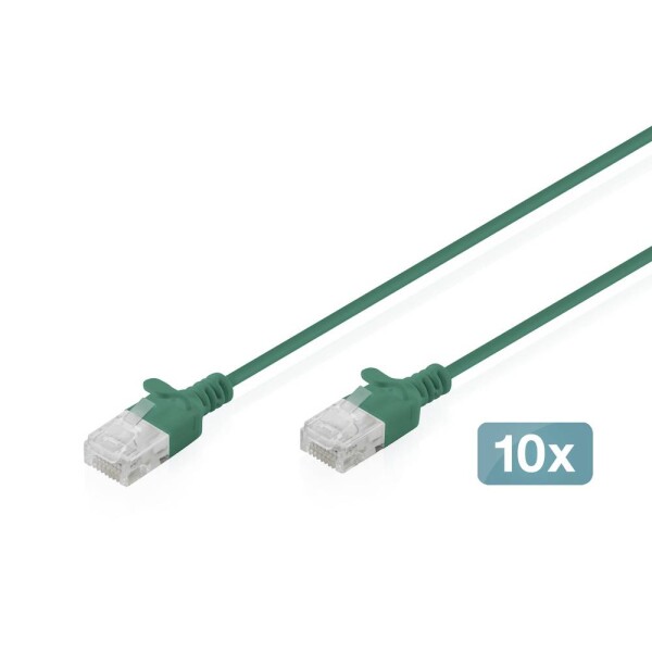 Digitus DK-1618-020S-G-10 RJ45 sieťové káble, prepojovacie káble CAT 6 U/UTP 2 m zelená 10 ks; DK-1618-020S-G-10