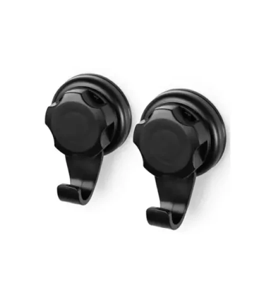 Compactor Bestlock Black Háčiky do kúpeľne s prísavkou čierna (2ks) / bez vŕtania (RAN9771)