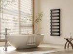 CERANO - Kúpeľňový radiátor Adriano - bočné pripojenie - 520 W - čierna matná - 1200x500 mm CER-395927