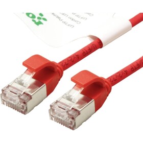 Roline green 21.44.3316 RJ45 sieťové káble, prepojovacie káble CAT 6A U/FTP 3.00 m červená (jasná) netienený, bez halogénov, samozhášavý 1 ks; 21.44.3316