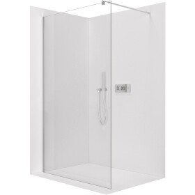 CERANO - Sprchová zástena Walk-in Onyx Round Ľ/P - 6 mm - chróm, transparentné sklo - 80x190 CER-670897