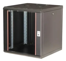 Equip 19" rozvádzač PM čierna / Rozvádzač / 12U / 600x600 mm / sklenené dvere / nástenný (EPM-12-6060-B-CBAA)