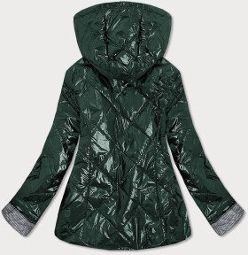 Lesklá zelená prošívaná dámská bunda model 16148177 S'WEST Barva: odcienie zieleni, Velikost: