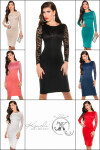 Elegant KouCla midi pencil dress with lace SAFIR 12