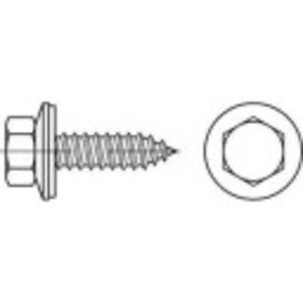 TOOLCRAFT 1070002 vrut na drevené fasády 6.5 mm 200 mm vonkajší šesťhran 88176 nerezová ocel A2 100 ks; 1070002