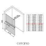 CERANO - Sprchová zástena Walk-in Onyx Cube Ľ/P - 8 mm + polička/držiak na uteráky - hranatá vzpera - čierna matná, bronzové sklo - 100x200 CER-689332