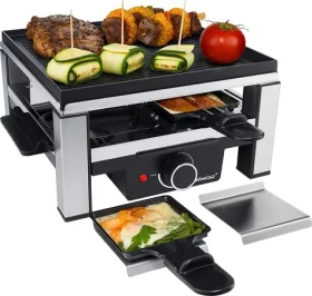 Steba RC 104 čierna / Raclette gril / 4 panvice / 900 W / termostat (631100)