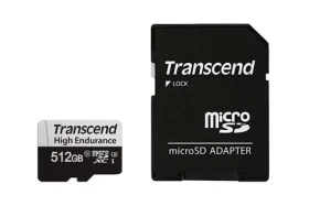 Transcend 350V microSDXC 512GB + adaptér / Class 10 / UHS-I / U3 / R: 95MBs / W: 45MBs (TS512GUSD350V)