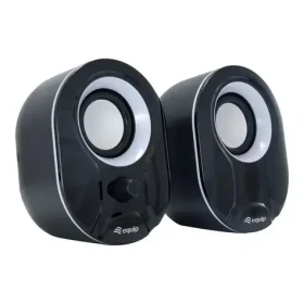 Equip reproduktory 2.0 čierna / biela / USB / 3,5 mm jack / RMS 3 W (245333)
