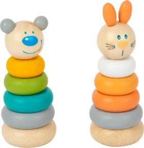 Small Foot Nasadzovacia veža pastelová 1 ks medveď
