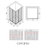 CERANO - Sprchovací kút Volpe Duo Ľ/P - 6 mm - chróm, transparentné sklo - 90x70x190 - zalamovacie CER-480184