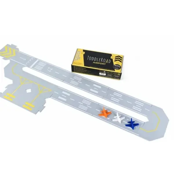TODDLEROAD 2102 SADA LETISKA - flexibilná cesta - 14 silikónových puzzle dielov a 3 ergonomické lietadlá
