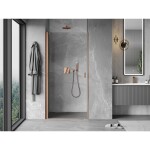 MEXEN - MIST dverná časť (1d) 50x200 cm 6mm měď kartačovaná, číra 8A2-050-000-65-00