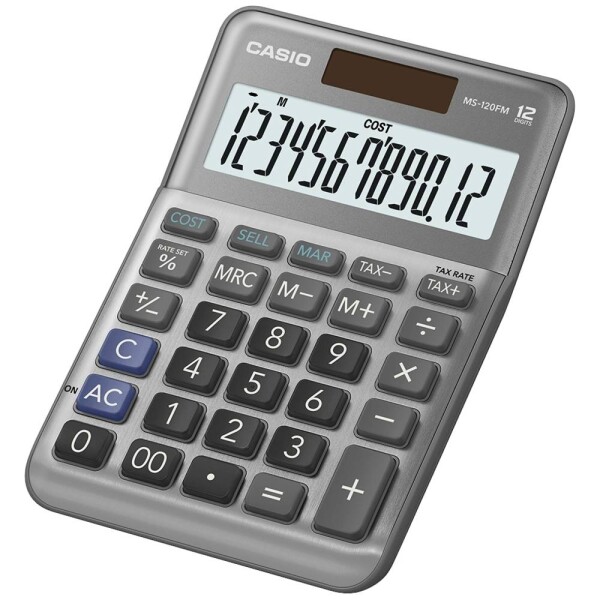 Casio MS-120FM stolná kalkulačka sivá Displej (počet miest): 12 na batérie, solárny pohon (š x v x h) 101 x 148.5 x 27.6 mm; MS-120FM